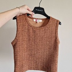 Топ коричневый с узором - фото 2