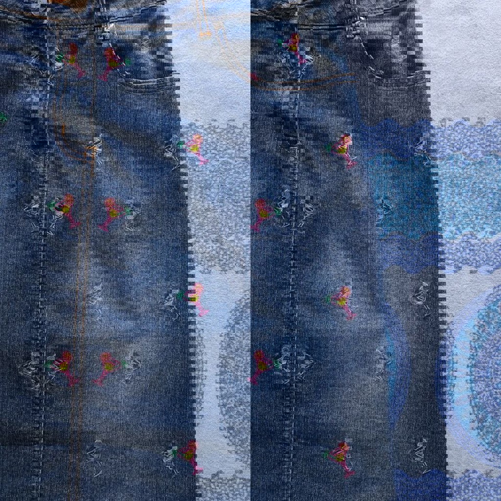 Y2K юбка с вышивкой