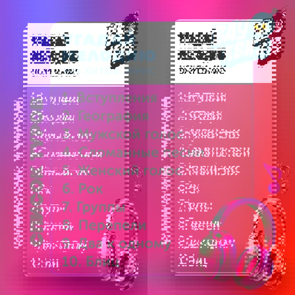 Игра «Угадай мелодию. 100 хитов. Микс»