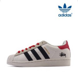 ADIDAS Superstar Supreme Stussy White Red - фото 4