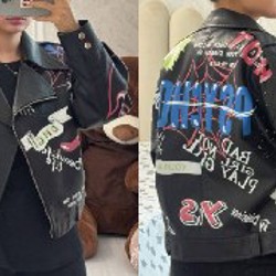 Кожанное бордовое платье - фото 3