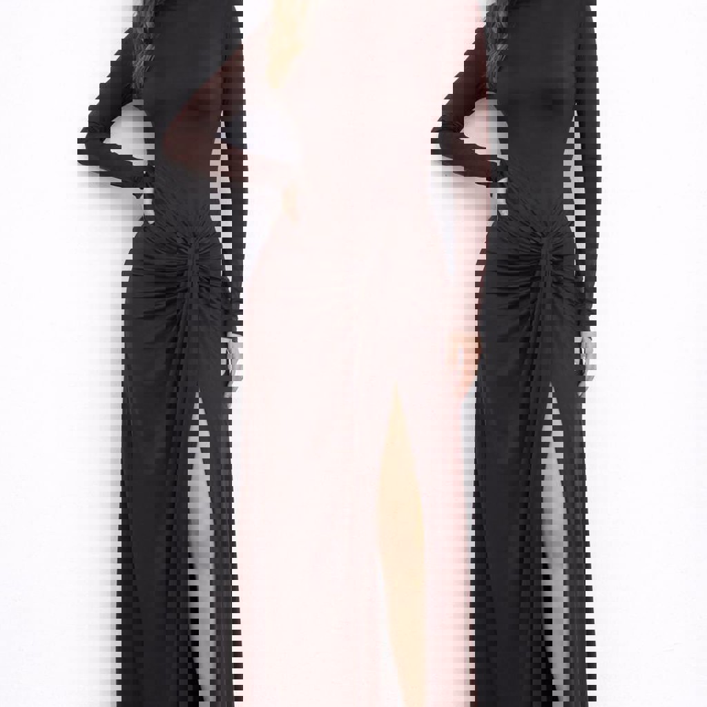 Платье макси шоколадного цвета