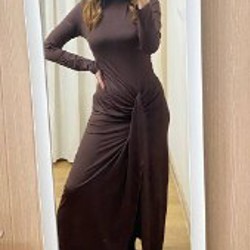 Платье макси шоколадного цвета - фото 2