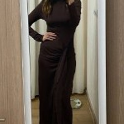 Платье макси шоколадного цвета - фото 3