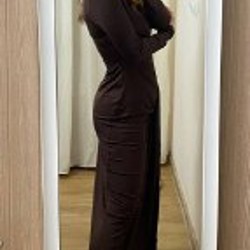 Платье макси шоколадного цвета - фото 4