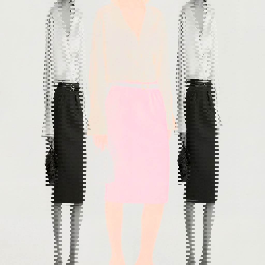 Бордовая шерстяная юбка-карандаш