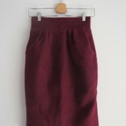 Бордовая шерстяная юбка-карандаш - фото 2