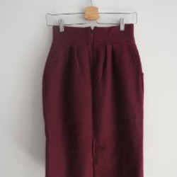 Бордовая шерстяная юбка-карандаш - фото 4