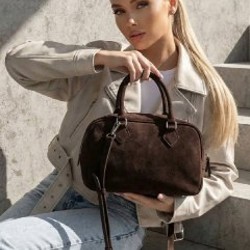 Женская сумка из натуральной замши - фото 4