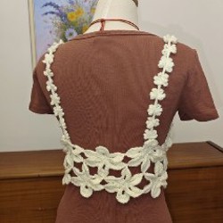 Цветочный вязаный топ - фото 7