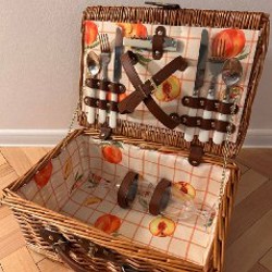 Корзина для пикника с набором посуды - фото 2