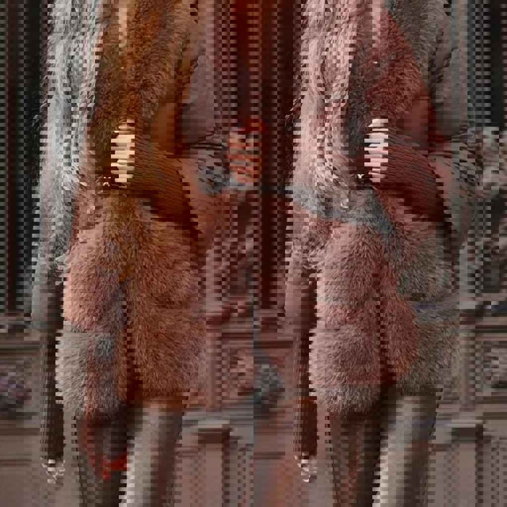 Шуба укороченная искусственная рыжая