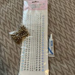 Стразы для макияжа + клей для ресниц + бусины - фото 5