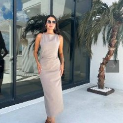 Платье льняное - фото 4