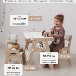Растущий детский столик и стульчик - фото 3