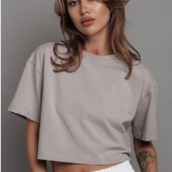 Укороченная футболка хаки - фото 3