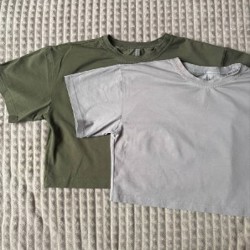 Укороченная футболка хаки - фото 5