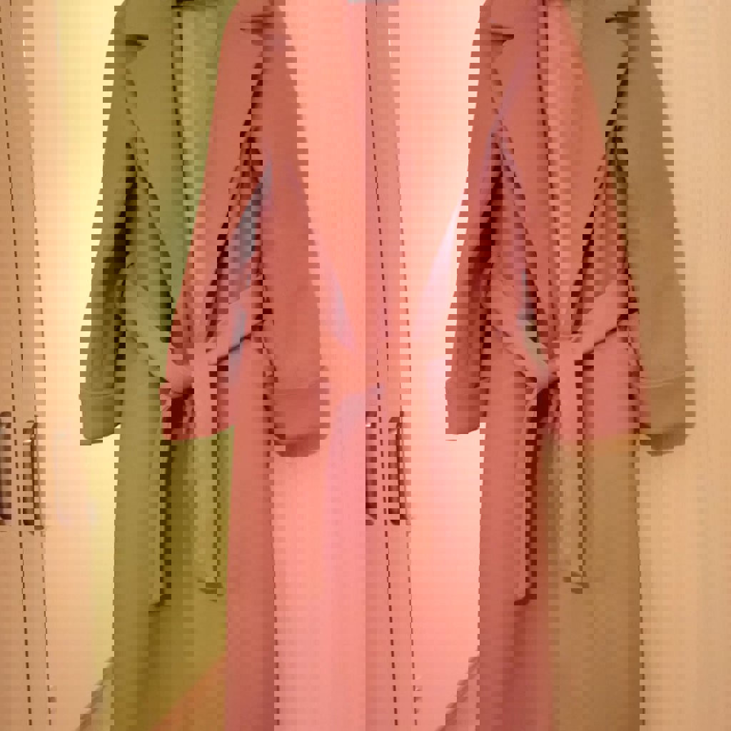 Пудрово-розовое пальто