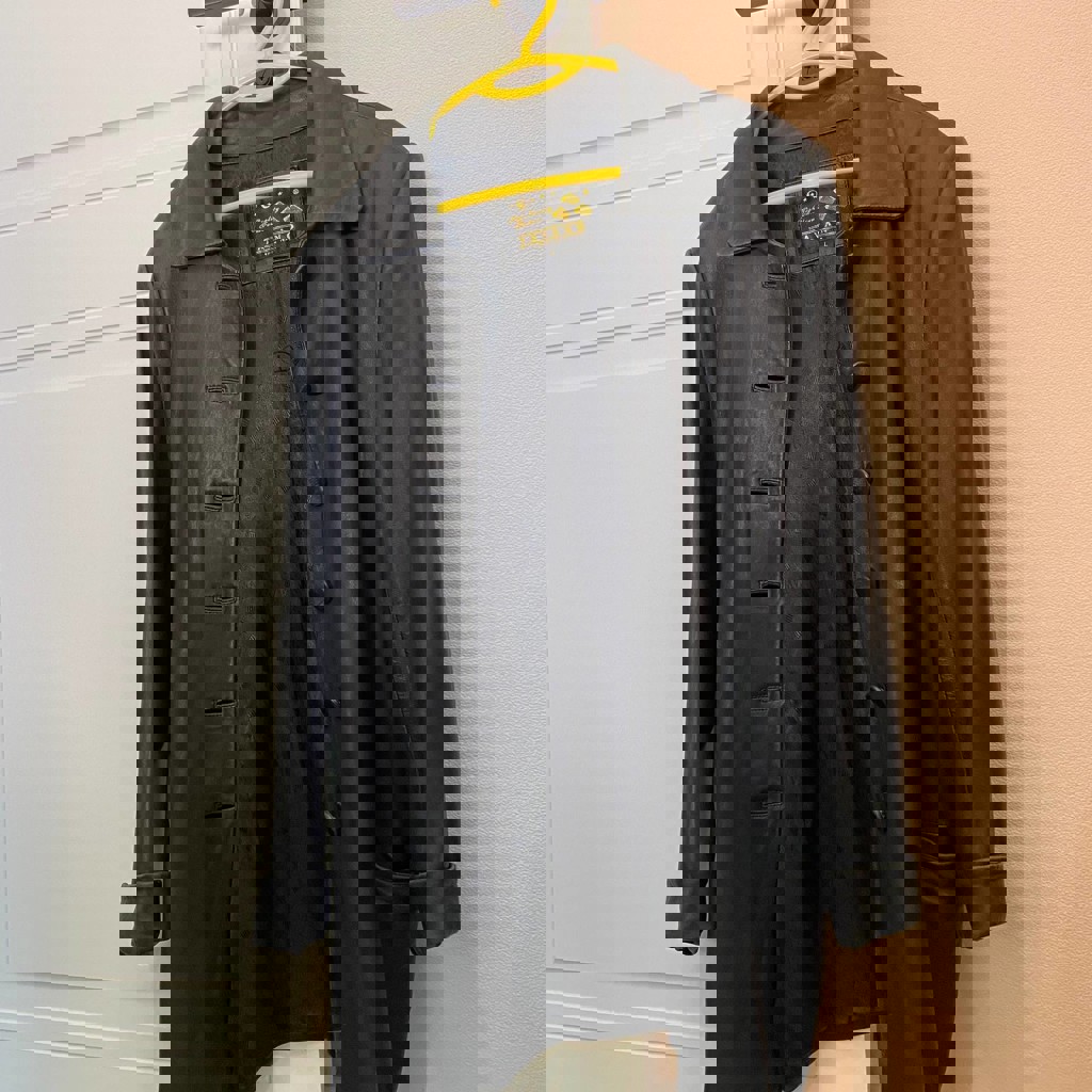 Винтажный кожаный пиджак