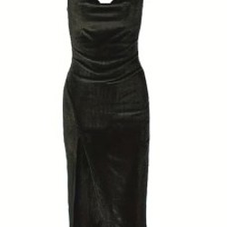 Бордовое бархатное платье - фото 2