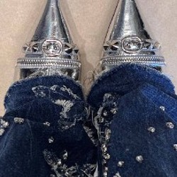 Джинсы, расшитые камнями - фото 3