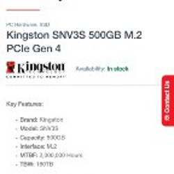 SSD M2 диски Kingston NV3 - фото 2