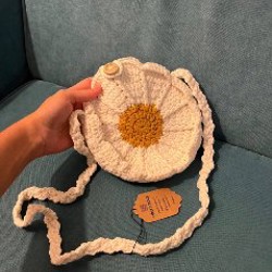 Вязаная сумка ромашка - фото 5