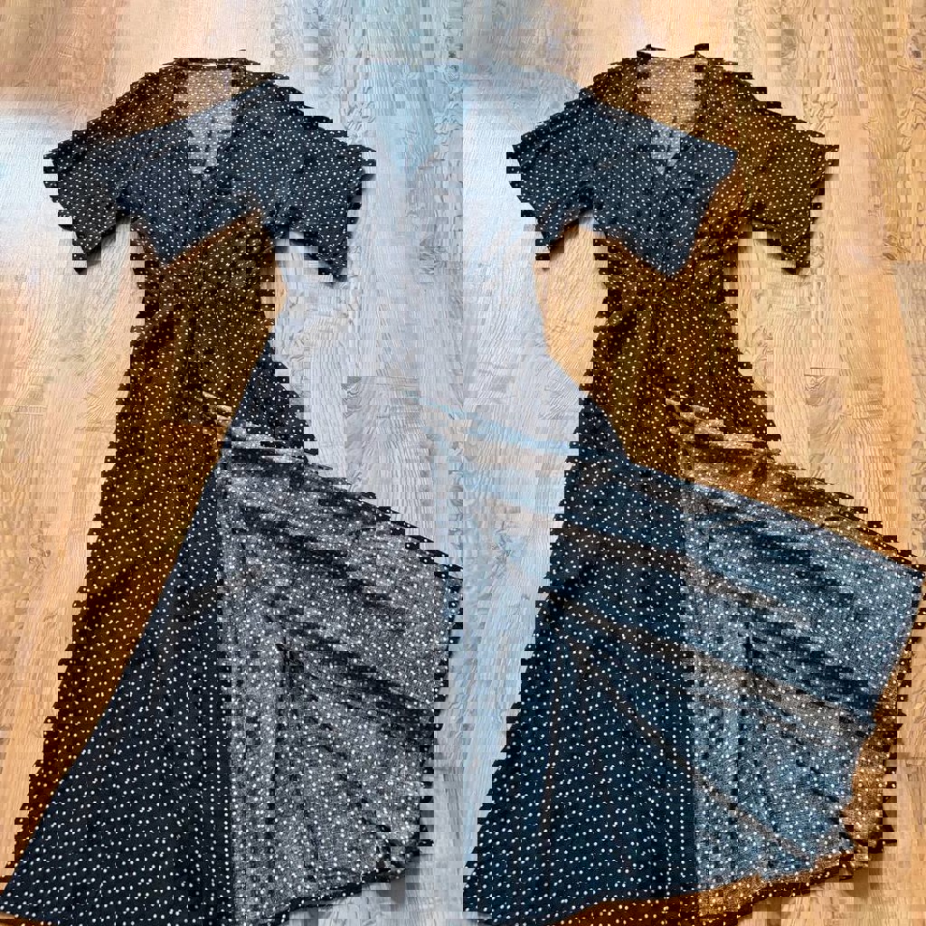 Платье-халат в горошек