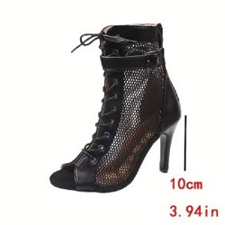 Ботильоны на каблуке с сеткой - фото 4