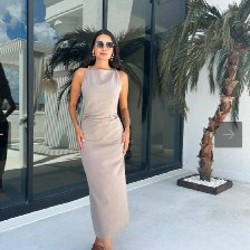 Платье льняное - фото 2