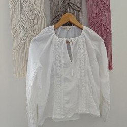 Рубашка с кружевными вставками - фото 4