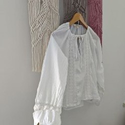 Рубашка с кружевными вставками - фото 5