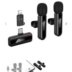 Микрофоны Hoco L20A Fair Dual Mic Lavalier Wireless Microphone - фото 2