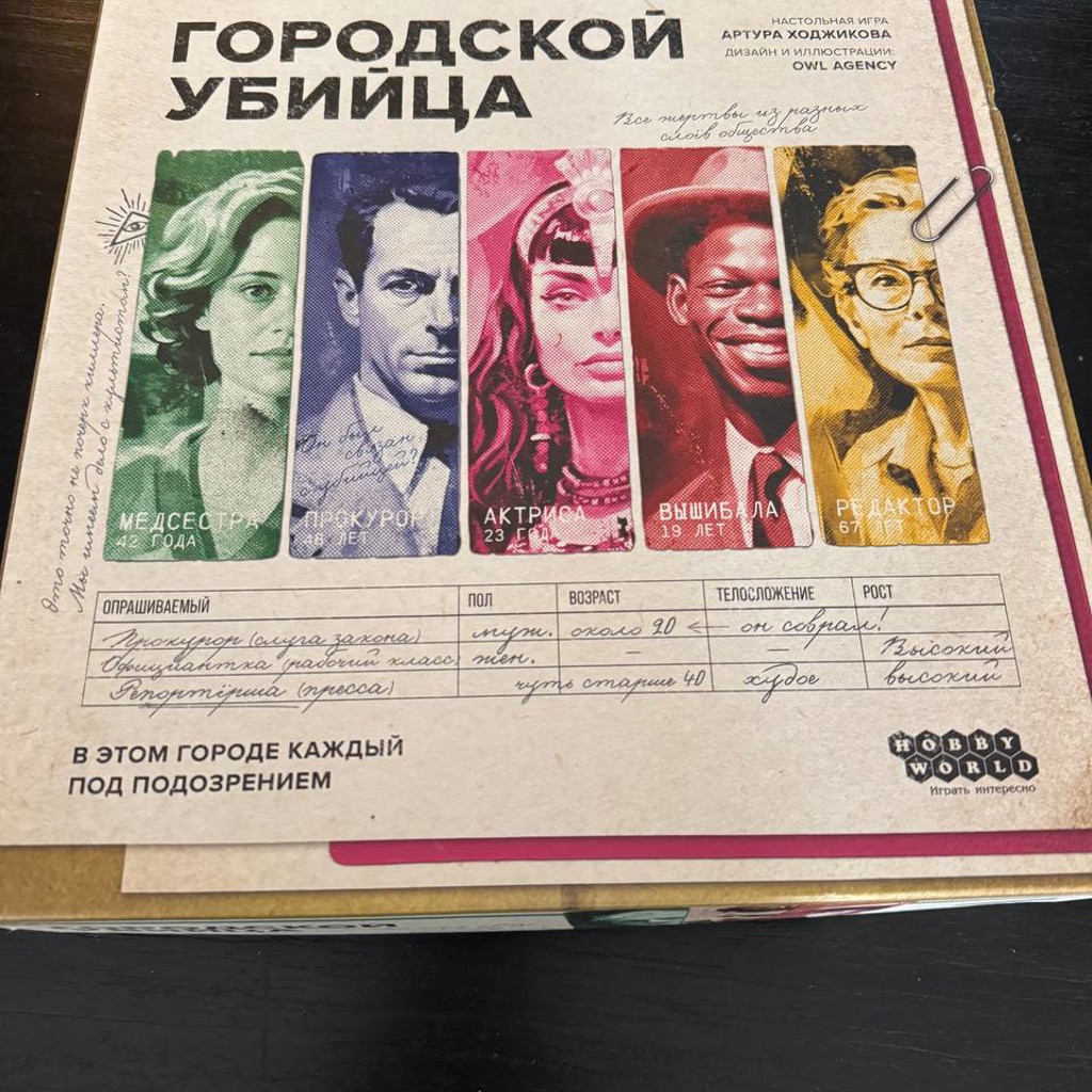 Настольная игра городской убийца