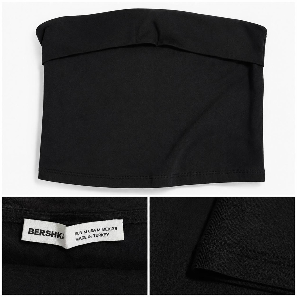 Чёрная юбка плессе Bershka