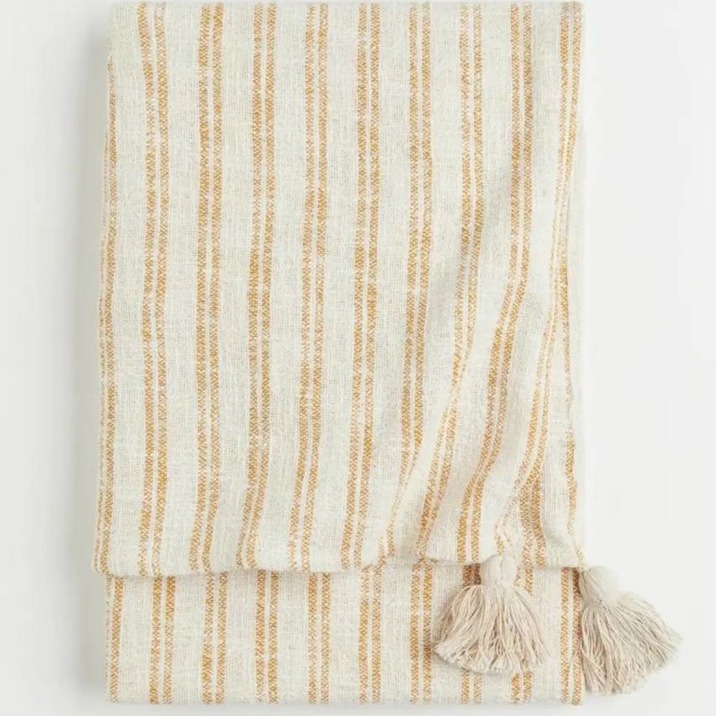 Хлопковый плед H&M Home
