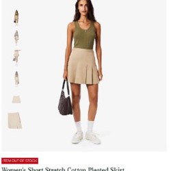 Юбка LACOST Short Stretch Cotton Pleated Skirt - фото 4