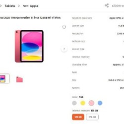 Apple iPad 2025 11th Generation 11' 128GB Wi-Fi Pink - фото 4