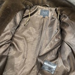 Шуба тедди ZARA шоколадного цвета - фото 8