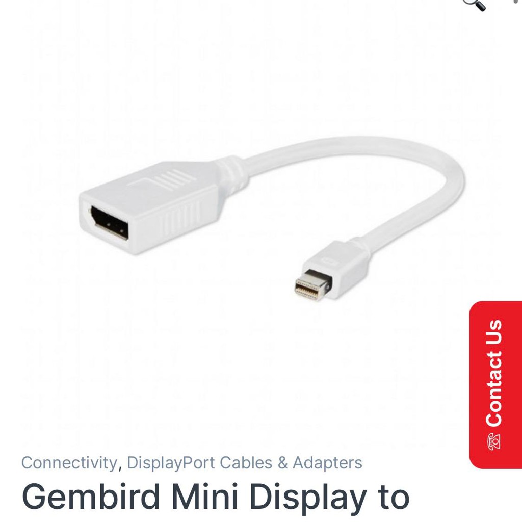 Gembird Mini Display to DisplayPort адаптер