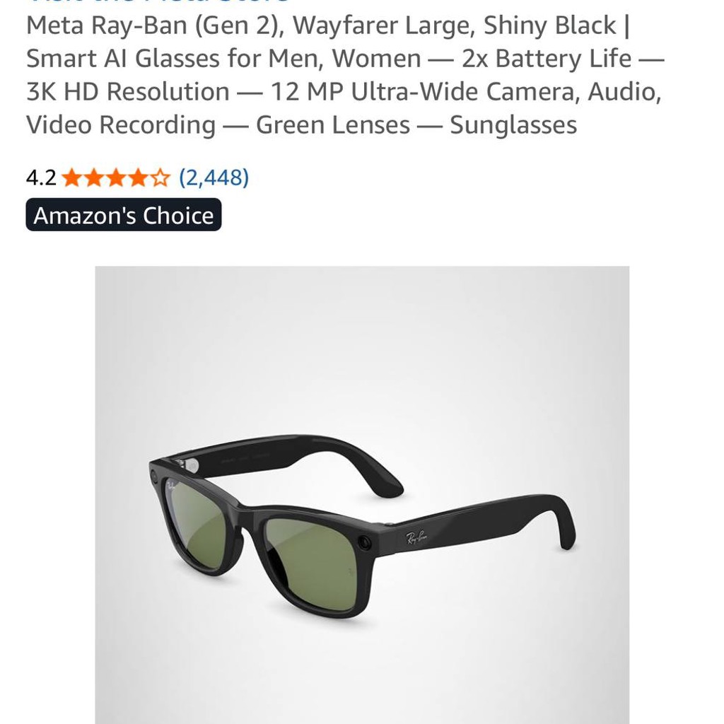 Очки Meta Ray-Ban (Gen 2)
