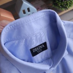 Мужская светло-голубая рубашка Zegna - фото 2