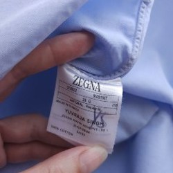 Мужская светло-голубая рубашка Zegna - фото 6