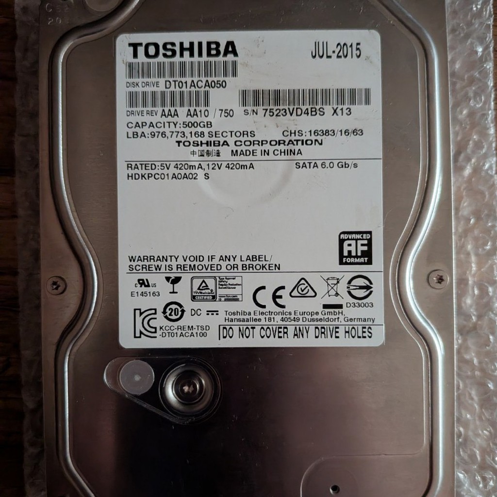 Жесткий диск Toshiba 500GB 3.5'