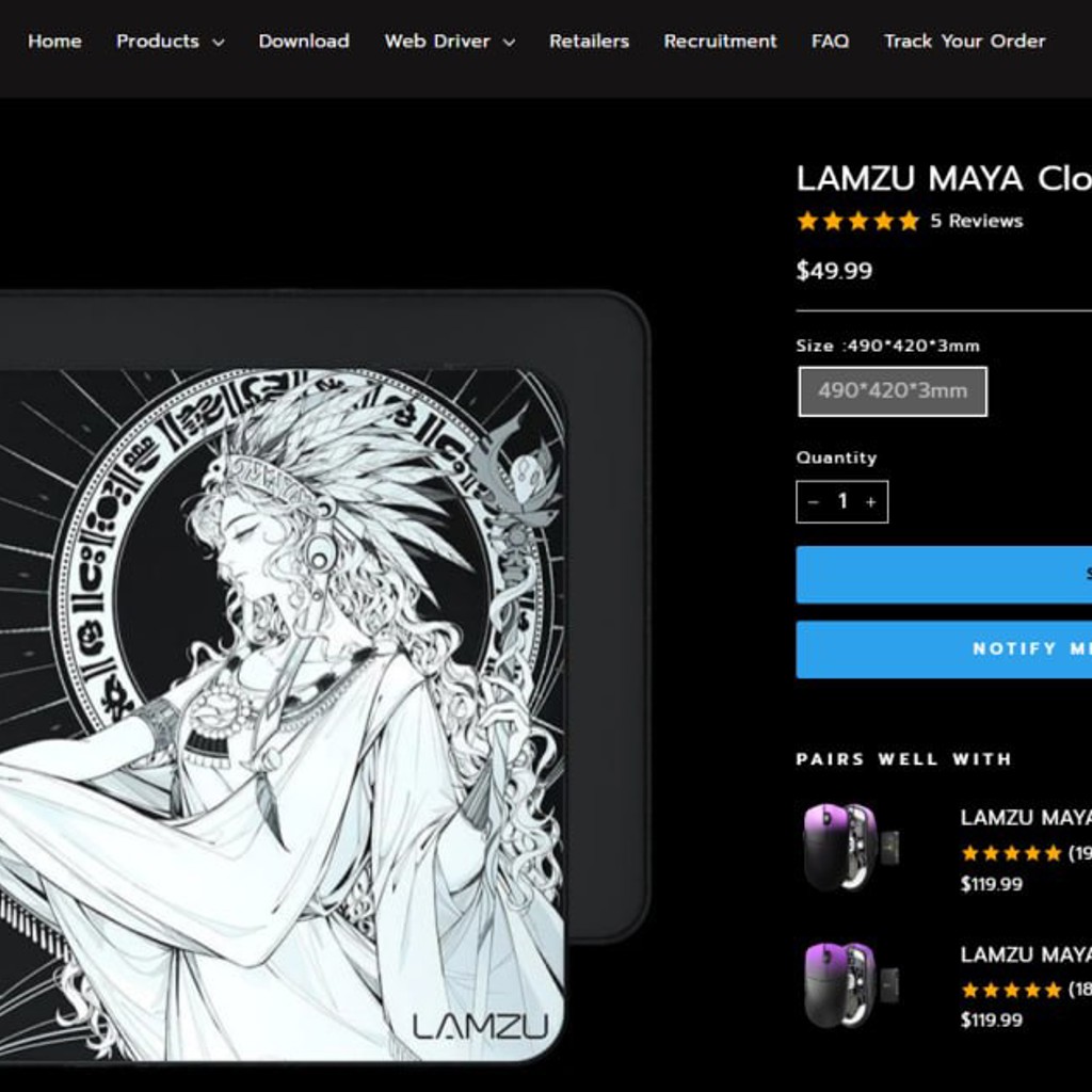 LAMZU MAYA Cloth Mousepad