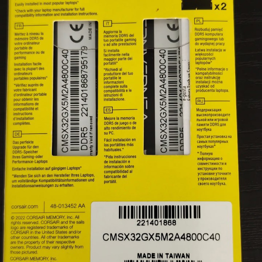 Память для ноутбуков Corsair Vengeance