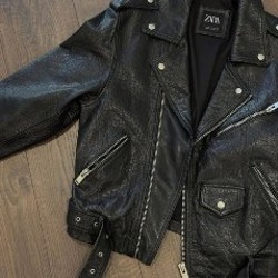 Байкерская кожаная куртка ZARA - фото 4