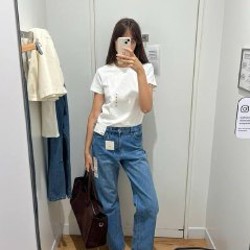 Голубые прямые джинсы UNIQLO - фото 2