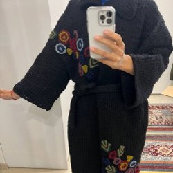 Вязаное пальто - фото 3