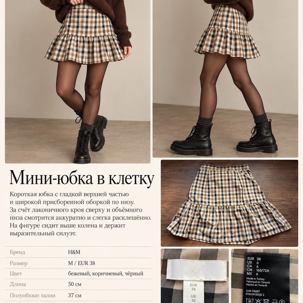 Юбка H&M в клетку